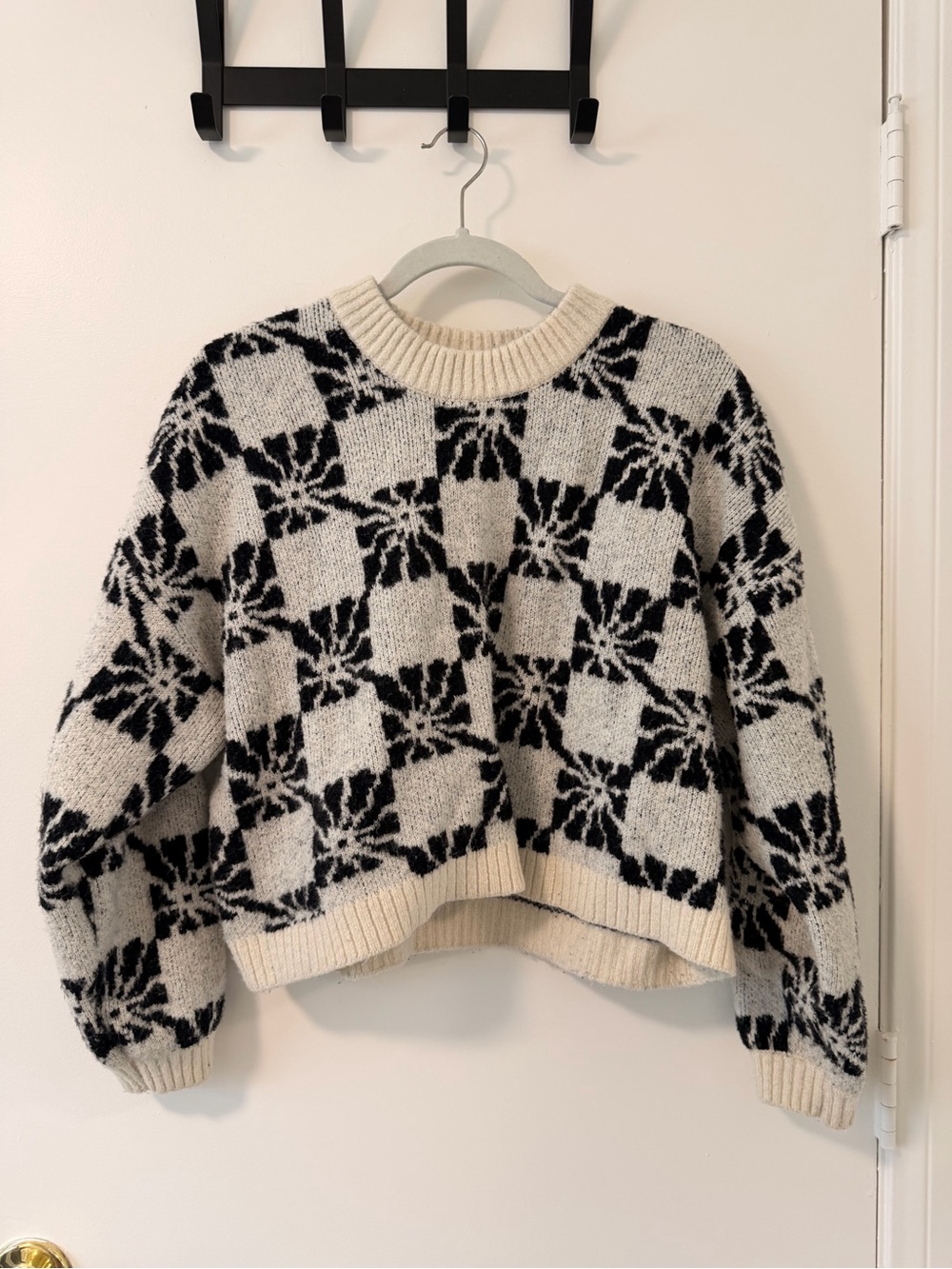 Billabong Black & Cream Geometric Crewneck Sweater